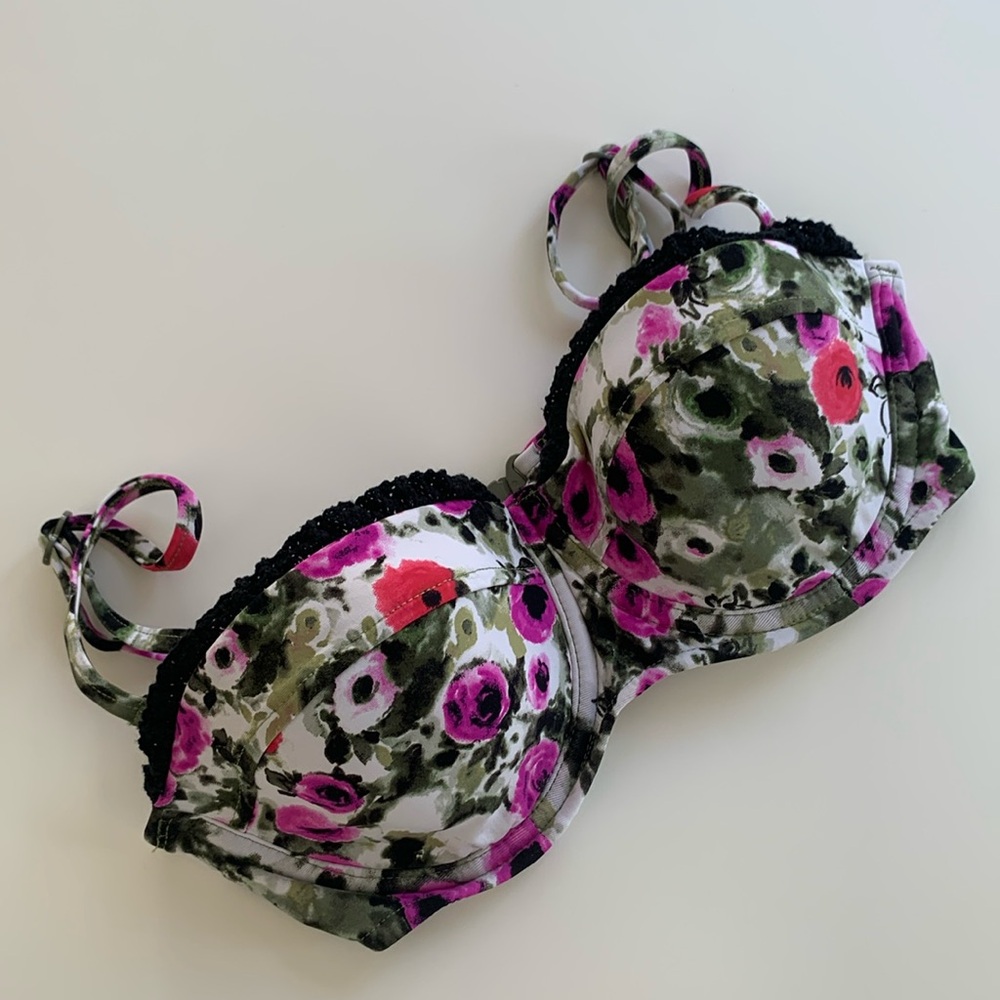 💚💜🖤 SEAFOLLY Australia Floral Underwire Bikini Top 🖤💜💚